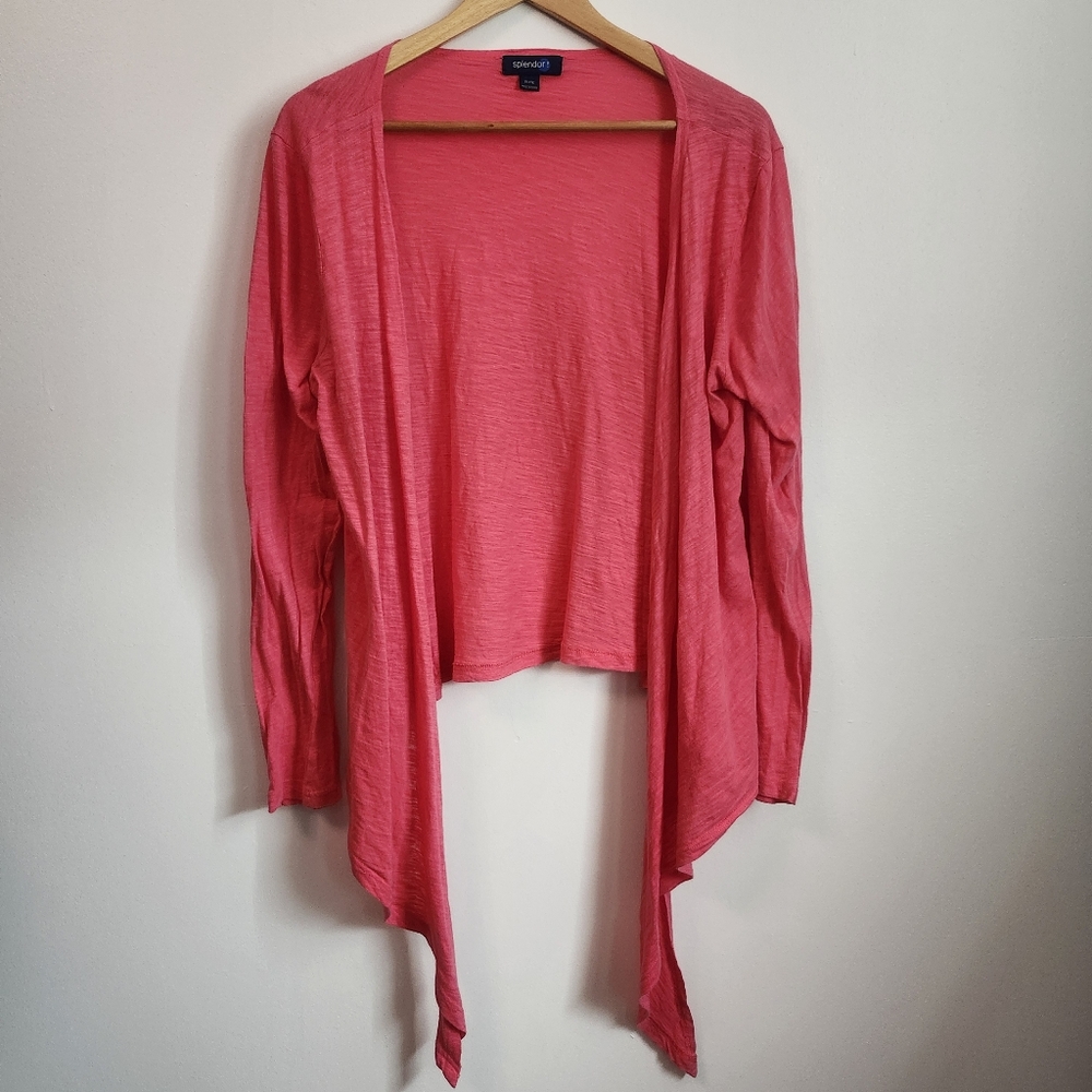 FREE ADD ON Hot pink drape front cardigan sz xl